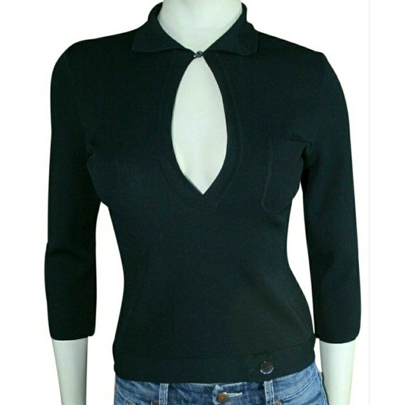 Alessandro Dell'Acqua Sweaters - Alessandro Dell'Acqua Keyhole Knit Top Sweater